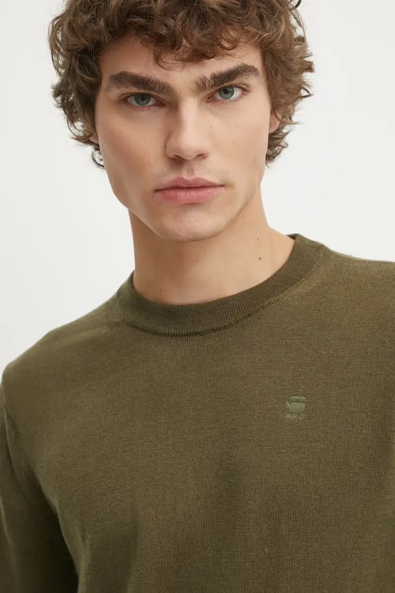 maglione in lana uomo colore beige D25174-D847 Verde miniatura 5