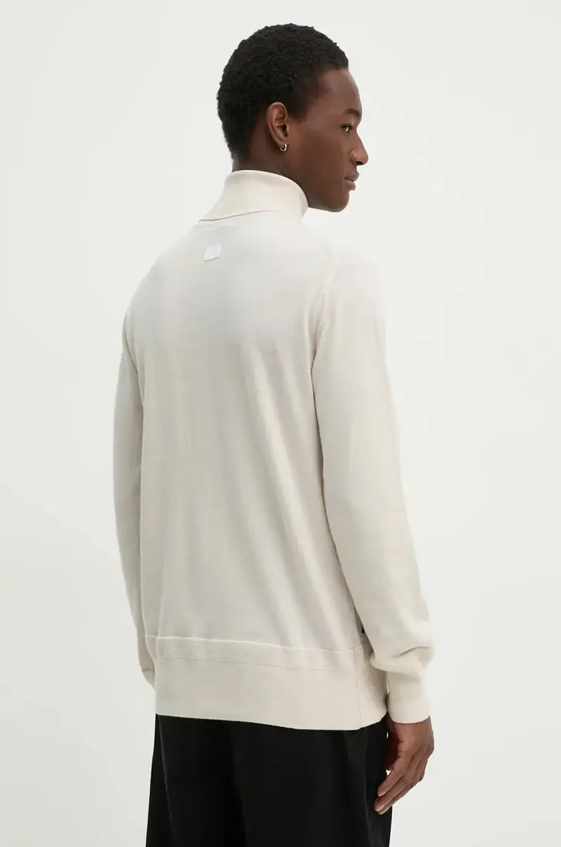 maglione in lana uomo colore beige D25177-D847 miniatura 3