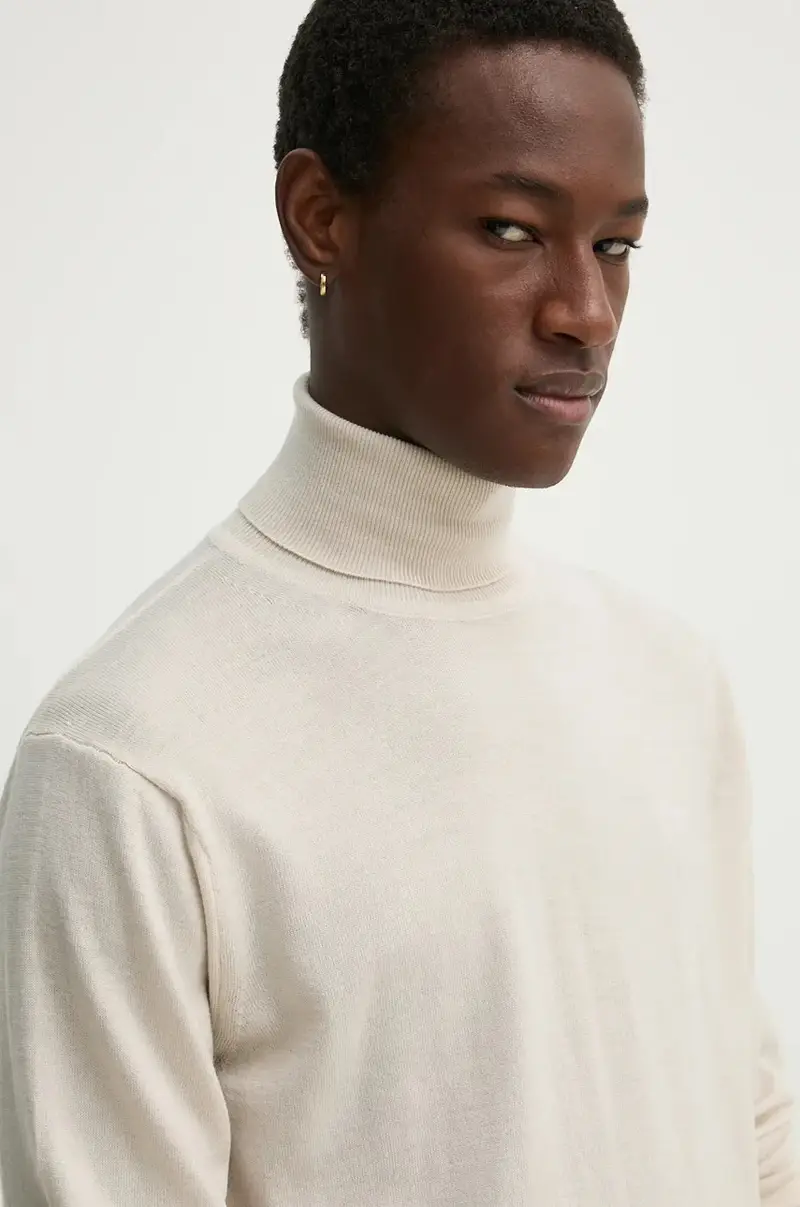 maglione in lana uomo colore beige D25177-D847 miniatura 4