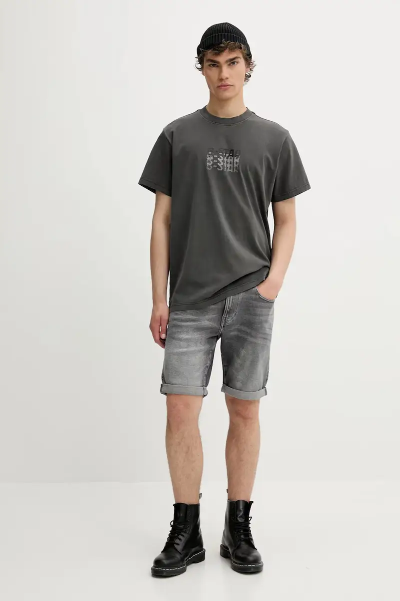 pantaloncini di jeans colore grigio miniatura 2