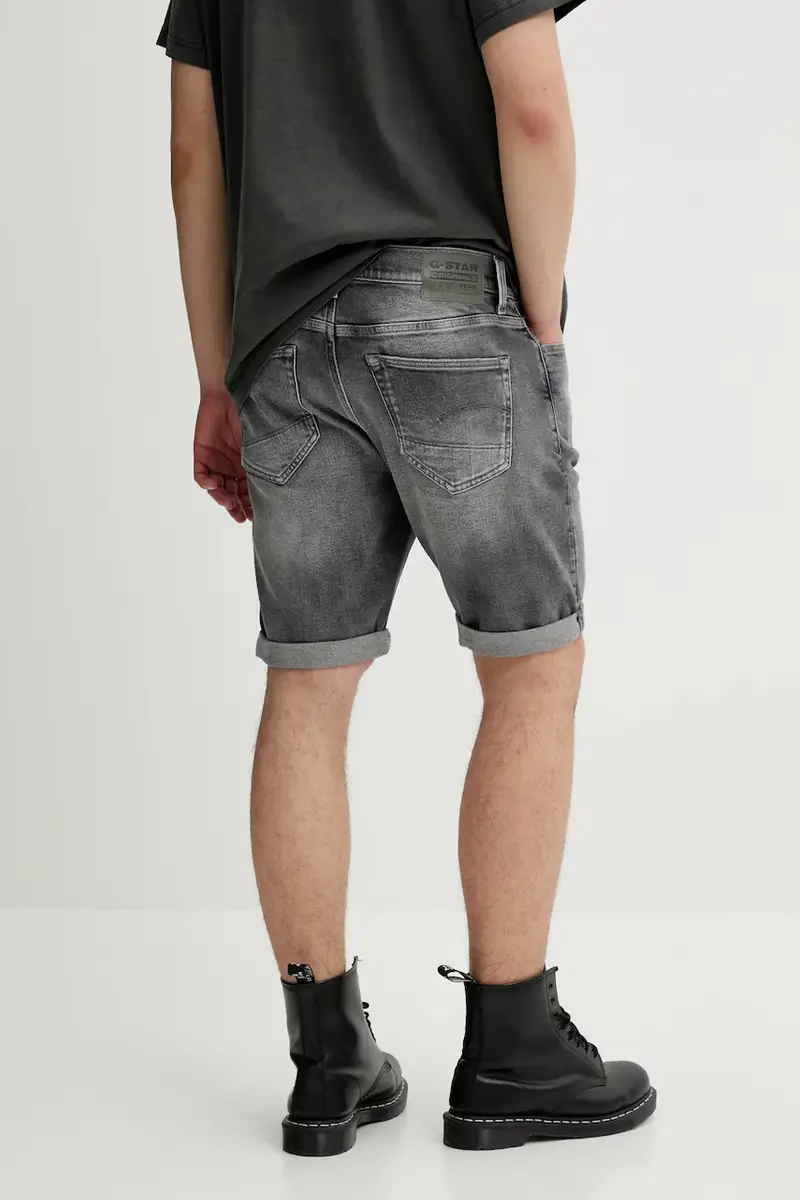 pantaloncini di jeans colore grigio miniatura 3