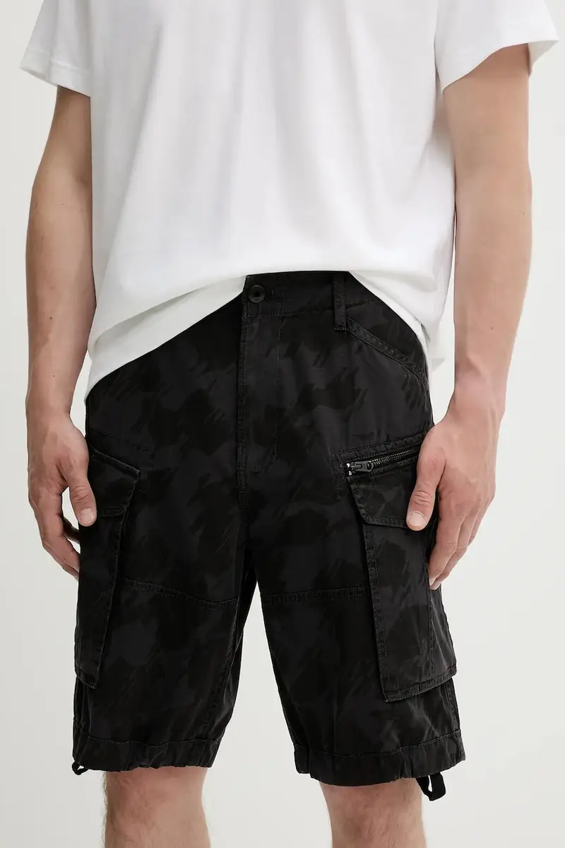 pantaloncini in cotone uomo colore nero D08566-D955