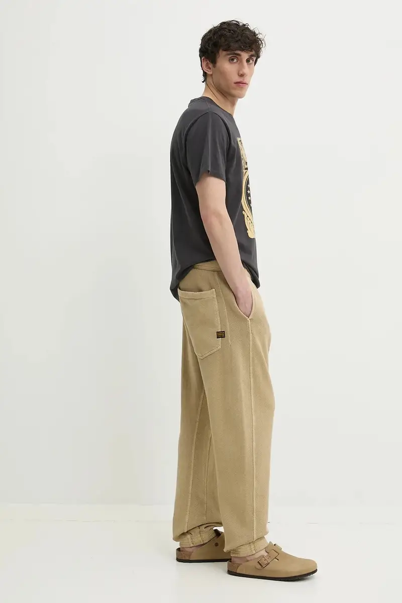 pantaloni della tuta di cotone uomo colore beige D26283-D688 miniatura 4