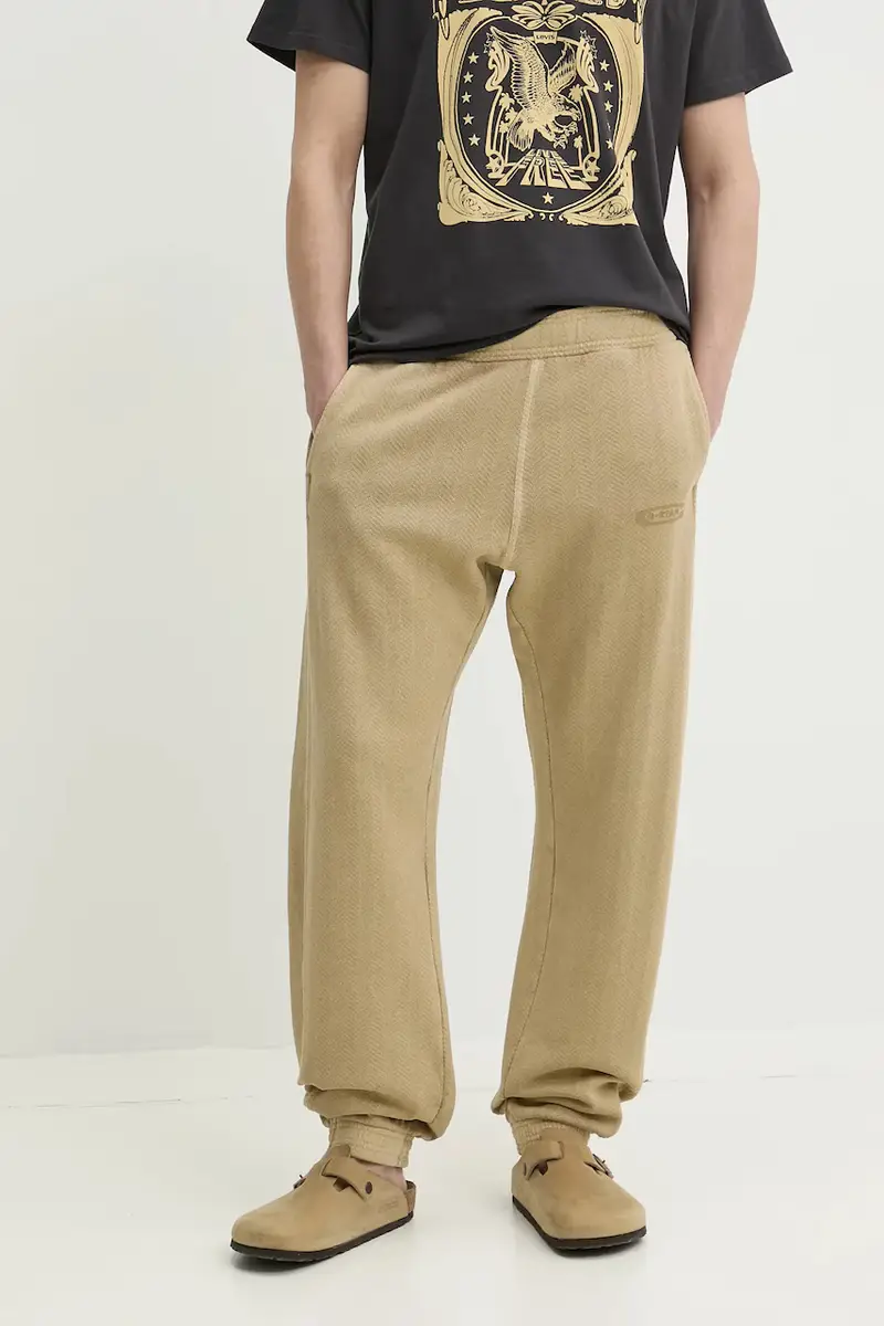 pantaloni della tuta di cotone uomo colore beige D26283-D688