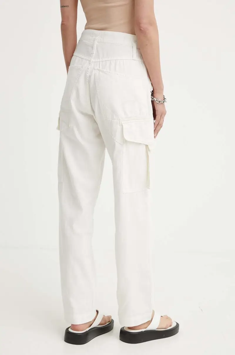 pantaloni donna colore beige D24598-D454 miniatura 3