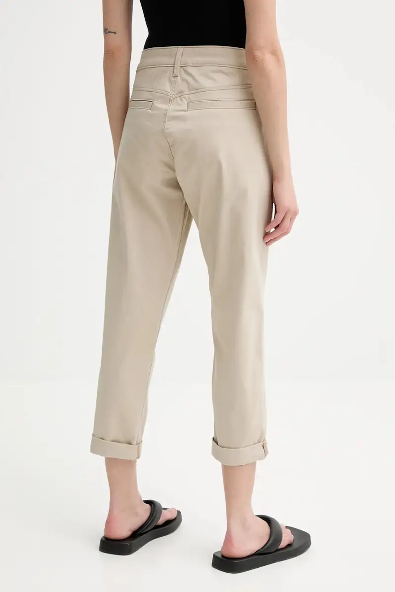 pantaloni donna colore beige D25257-D715 miniatura 3