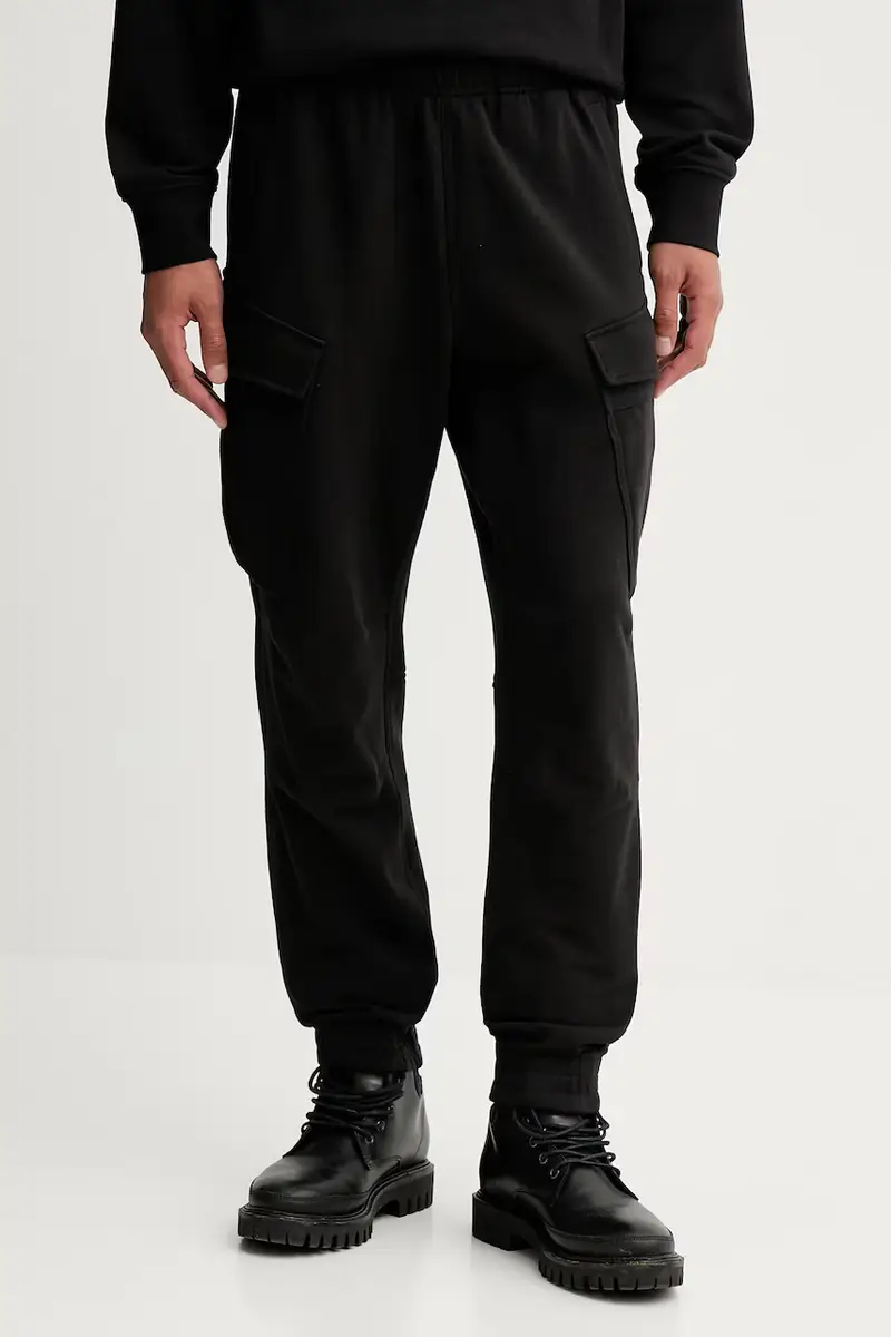 pantaloni tuta di cotone 0 uomo colore nero D27154.E209