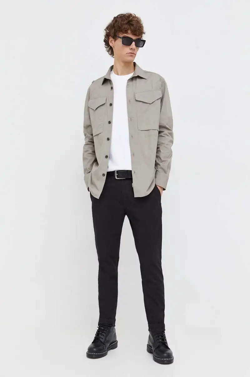 pantaloni uomo colore grigio Nero miniatura 2