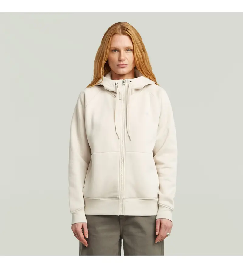 G-star Felpa con zip Premium Core 2 1 beige per donna in cotone