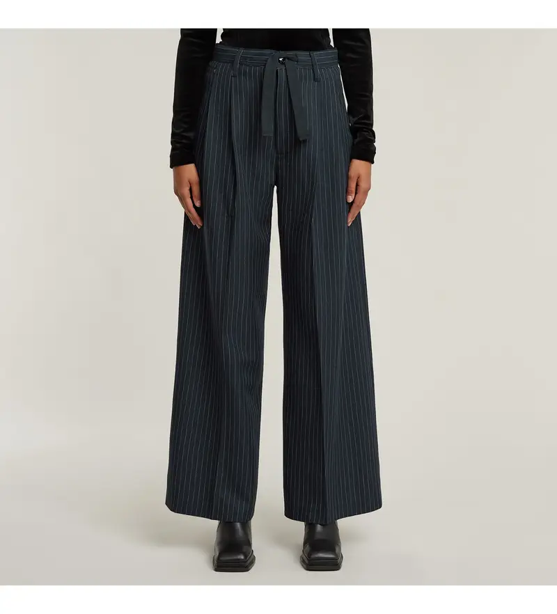 per donna D22883-D721-G789 Pantaloni paperbag blu scuro (27), Casual, Polister riciclato, Sostenibile, Navy