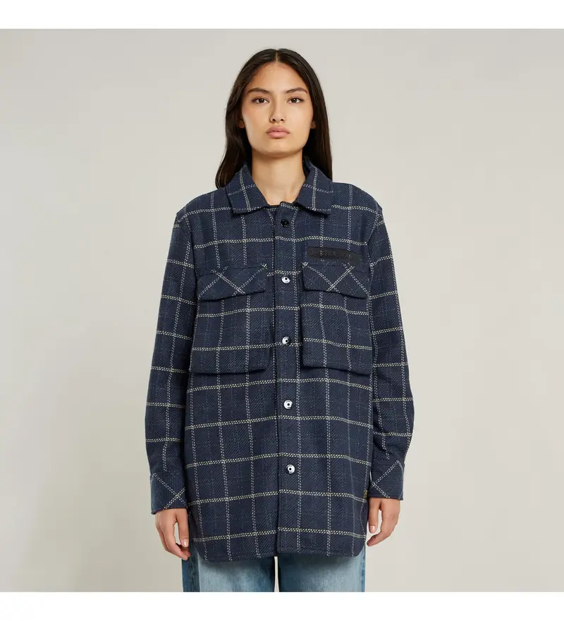 per donna D23554-D406-G085 Camicia da ragazzo blu regolare (XXS), Casual, Polister riciclato, Sostenibile