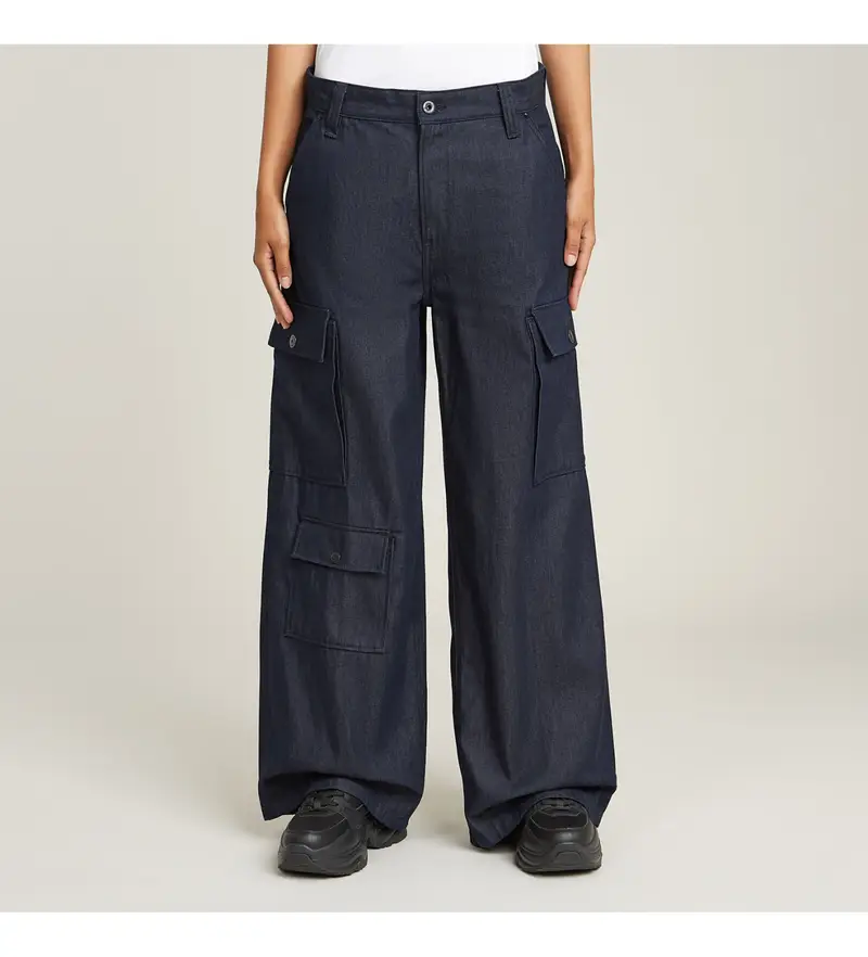 per donna D23950-9657-001 Pantaloni mega cargo blu scuro (24), Casual, Cotone, Navy