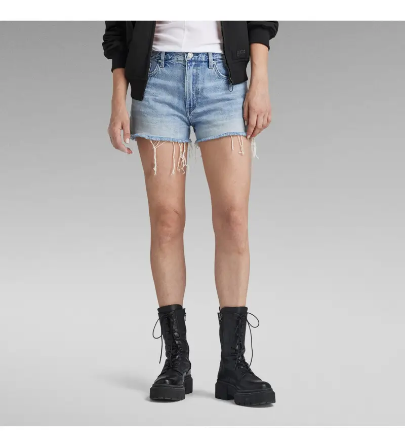 per donna D24376-D536-G339 Pantaloncini blu True Raw Edge (23), Casual, Cotone, Denim