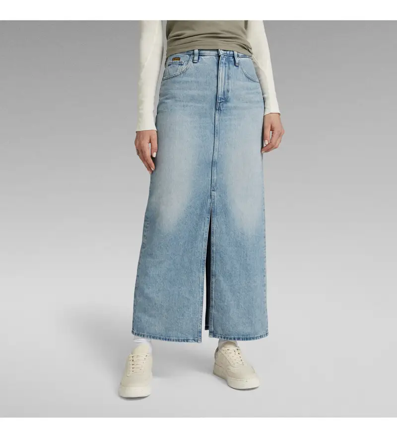 per donna D24385-D436-G671 Gonna lunga blu Viktoria (24), Cotone, Denim