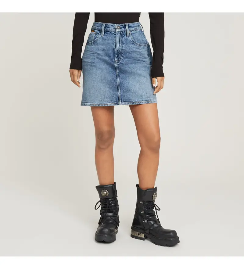 per donna D24387-D930-H078 Minigonna corta blu Viktoria (27), Casual, Denim, Cotone biologico, Sostenibile