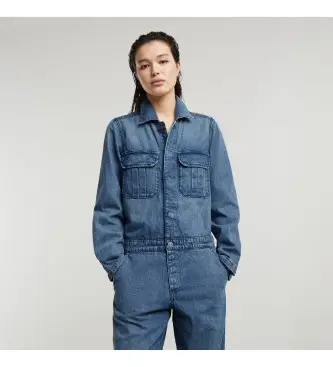 per donna D24392-D777-G797 Tuta da pittore blu (XXS), Casual, Denim, Manica lunga, Cotone biologico, Sostenibile