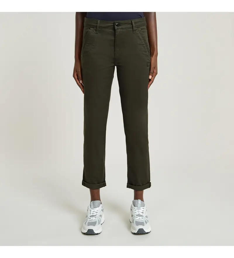 G-star Pantaloni boyfriend verde oliva donna in cotone
