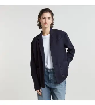 per donna D25210-D714-3873 Giacca boyfriend 3D blu navy (L), Casual, Viscosa, Manica lunga