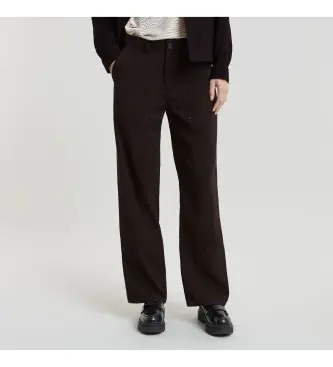 per donna D25256-D522-6484 Pantaloni da carpentiere fluidi neri (25/32), Nero, Casual, Viscosa