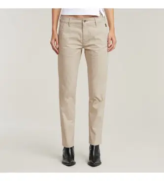 per donna D25257-D715-1214 Pantaloni chino beige modello boyfriend di Kate (25/30), Casual, Cotone