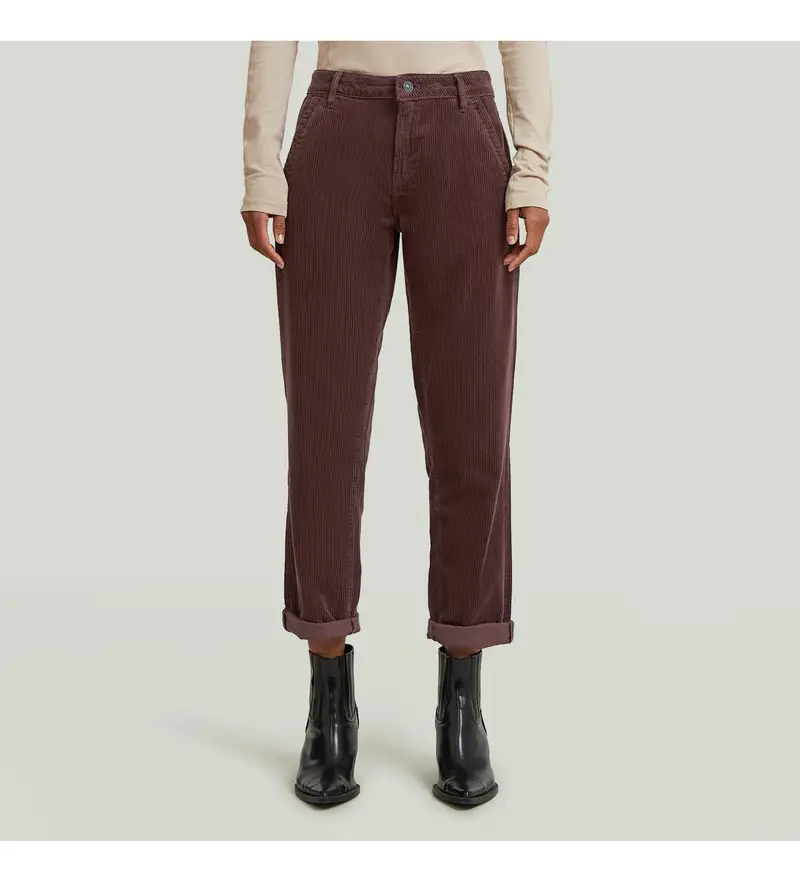 G-star Pantaloni chino marroni modello boyfriend per donna