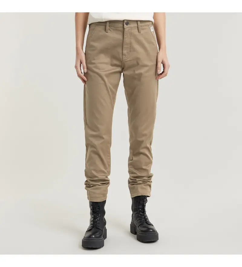 per donna D25261-C105-G684 Pantaloni chino slim marrone sabbia (25/32), Casual, Cotone