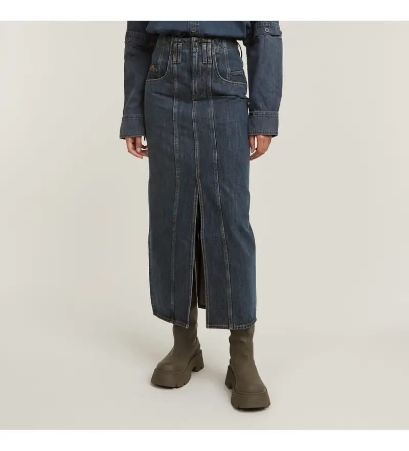 per donna D25289-D762-G852 Gonna lunga blu Viktoria Moto (24), Casual, Cotone, Denim, Sostenibile