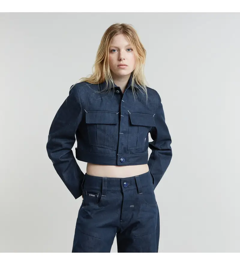 per donna D25341-D785-001 Giacca Origins Selvedge blu (XS), Casual, Cotone biologico, Sostenibile