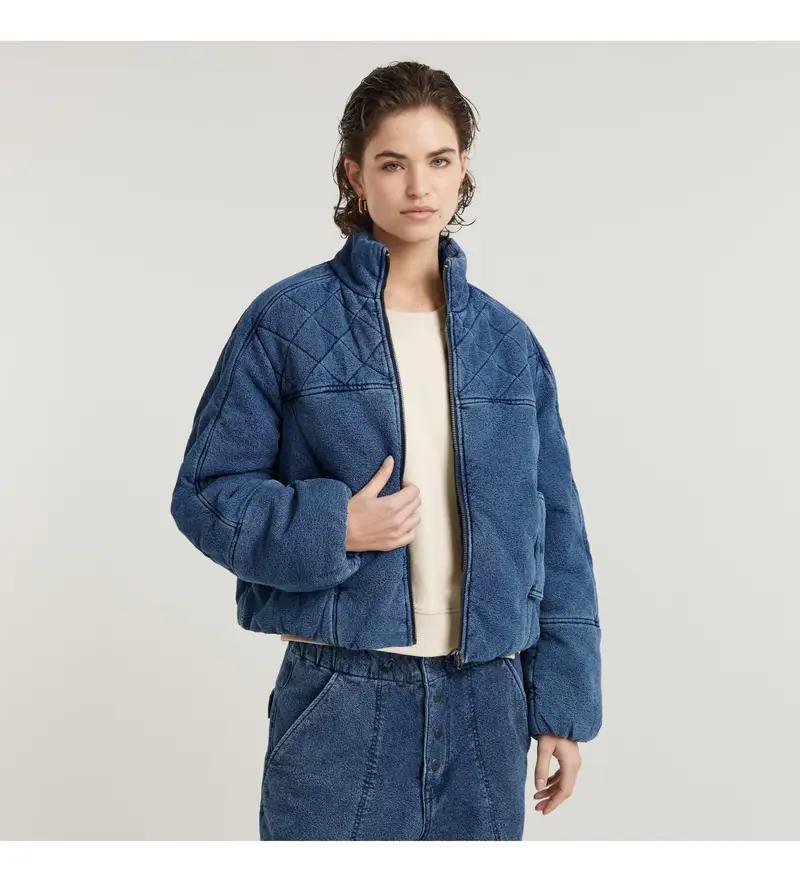 G-star Bomber imbottito Cocoon blu per donna in cotone