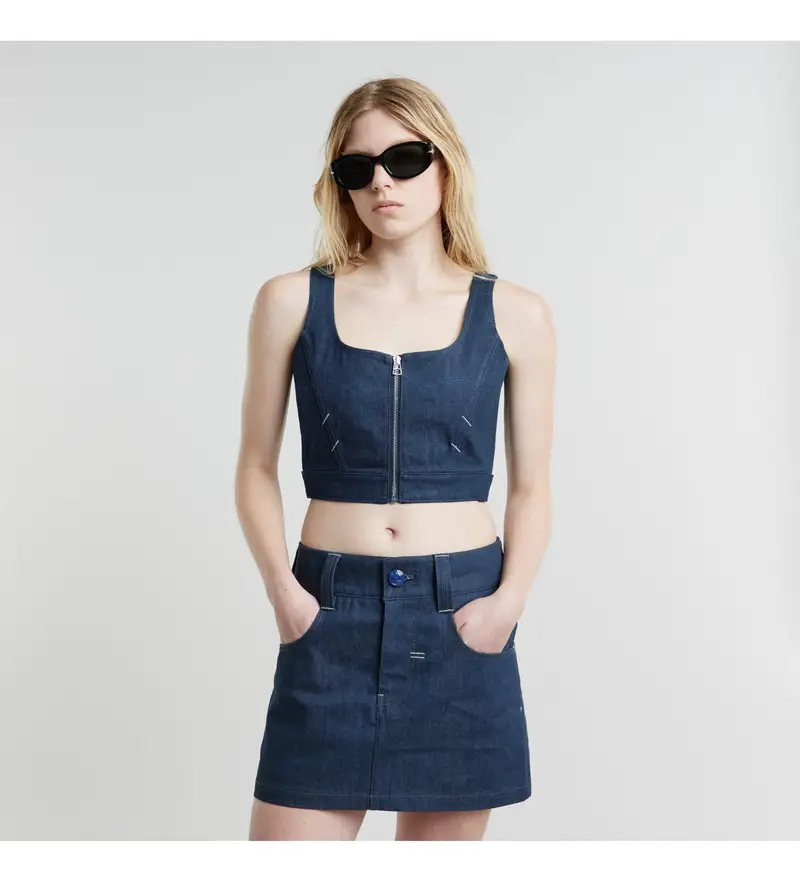 per donna D25396-D785-001 Corsetto blu Origini (XS), Casual, Senza maniche / cinghie, Cotone biologico, Sostenibile