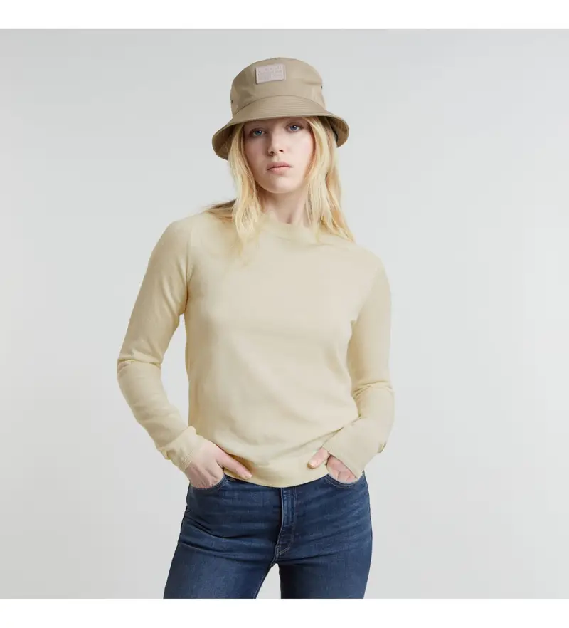 per donna D25509-D847-127 Maglione lavorato a maglia con nucleo beige (XXS), Casual, Cotone, Lana, Manica lunga, Sostenibile