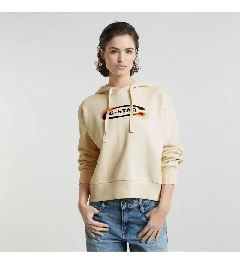 per donna D25519-D427-127 Felpa beige con logo Old Skool (XXS), Casual, Cotone biologico, Sostenibile
