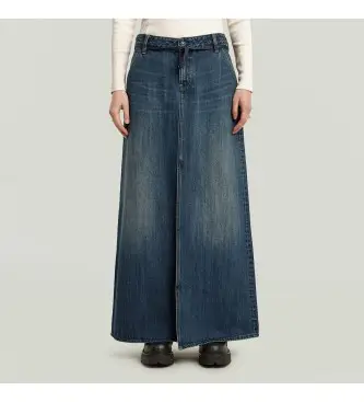 per donna D25979-D577-H469 Gonna lunga larga blu (25), Casual, Cotone, Denim