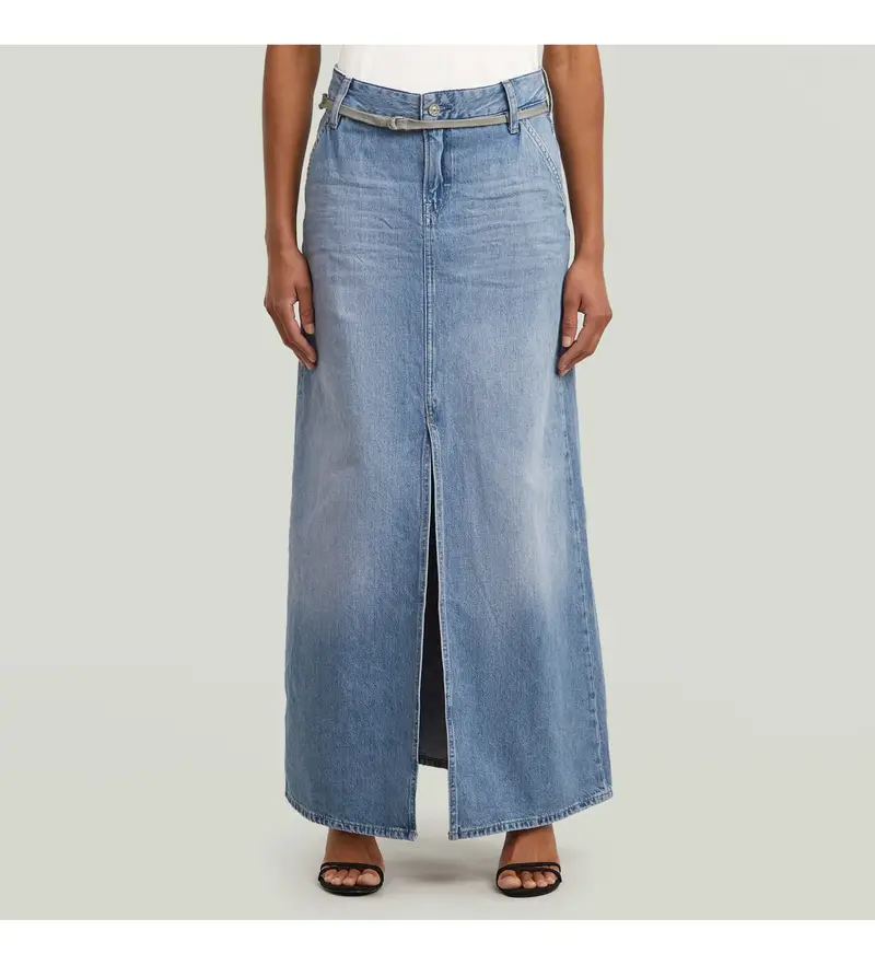 per donna D25979-D943-H133 Gonna lunga ampia blu (24), Casual, Denim, Cotone biologico, Sostenibile