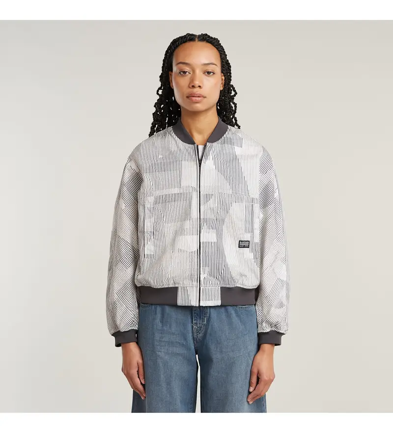 G-star Giubbotto bomber estivo grigio per donna in cotone