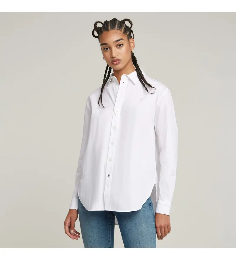 per donna D26021-D701-110 Camicia bianca da fidanzato (XS), Bianco, Casual, Manica lunga, Lyocell