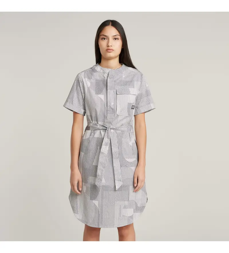 per donna D26157-D386-H066 Abito grigio con cintura e spacchi laterali (XS), Casual, Cotone, Manica corta