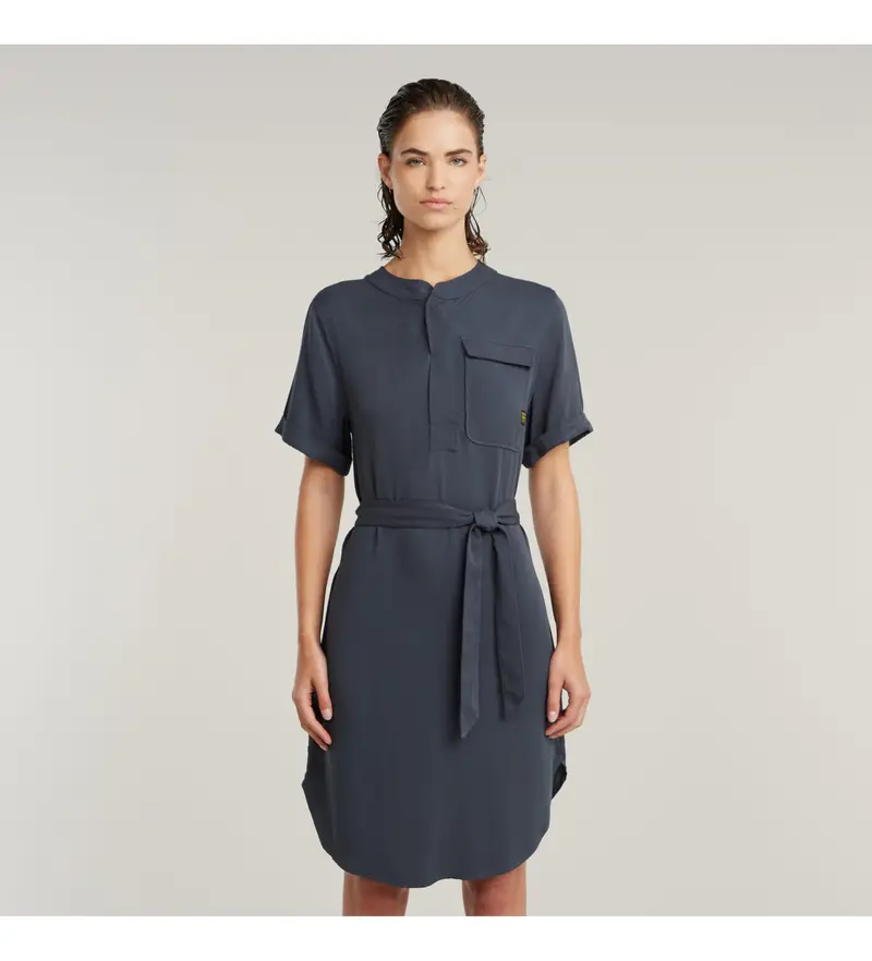 per donna D26157-D573-860 Abito grigio con cintura (XS), Casual, Viscosa, Manica corta