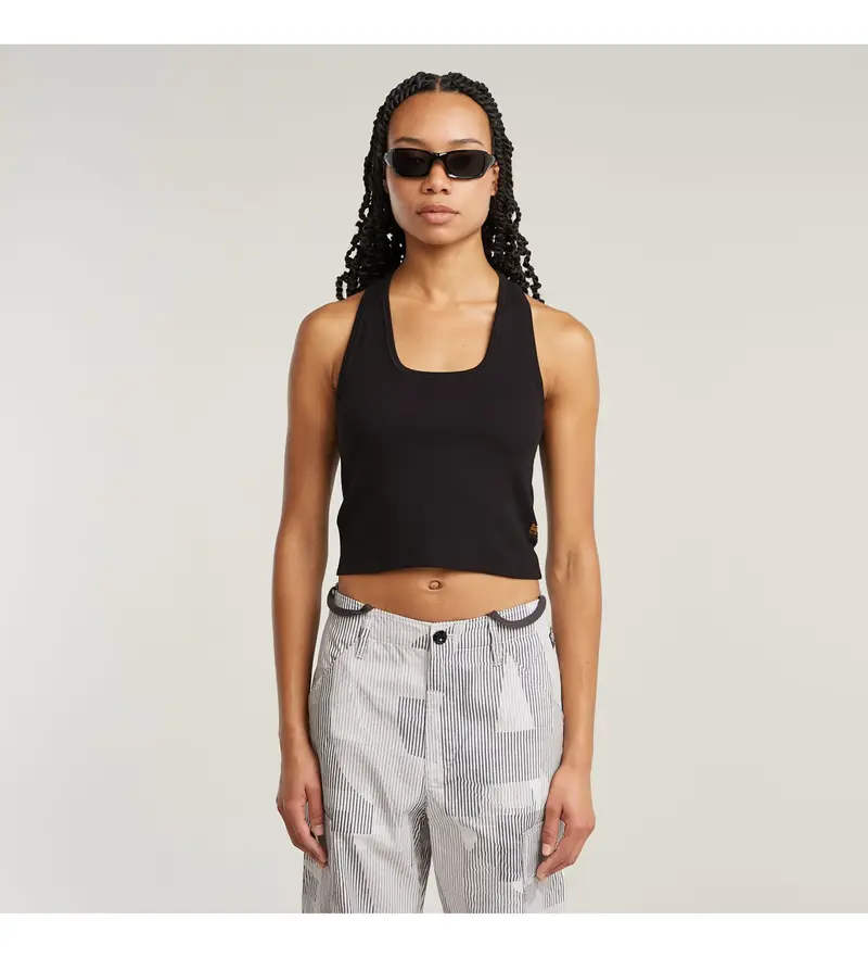 per donna. D26237-D275-6484 Maglietta slim con bottoni automatici sul retro neri (M), Nero, Casual, Senza maniche / cinghie, Cotone b