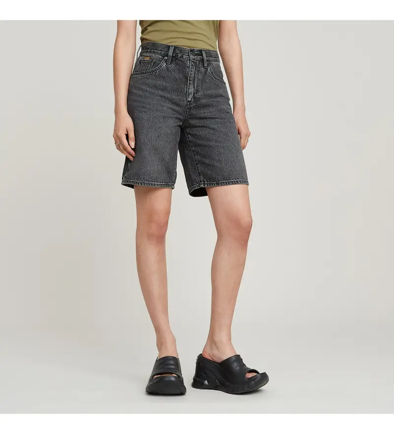 per donna. D26268-D933-H087 Pantaloncini grigi Viktoria (23), Casual, Grigio, Cotone biologico, Sostenibile Pelle