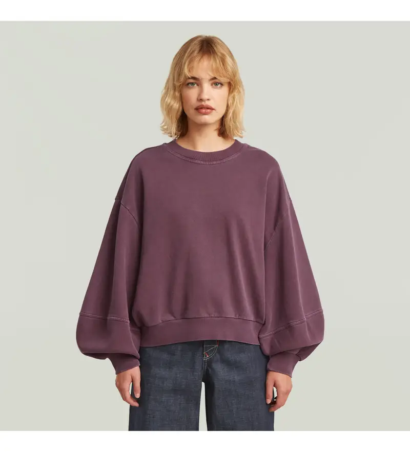 per donna D26361-D993-H731 Felpa lilla tinta in capo (XXS), Casual, Cotone, Manica lunga