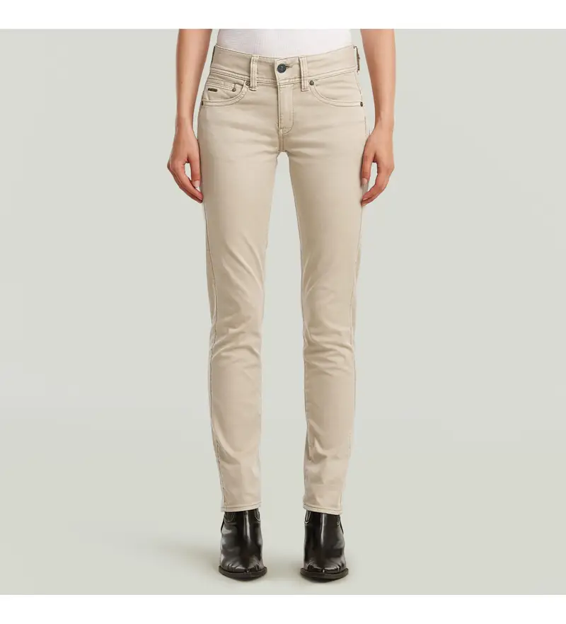 per donna D26366-C096-B564 Pantaloni chino beige Midge Slim Straight (25/32), Casual, Cotone Nero