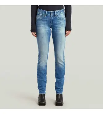 per donna D26424-D441-H441 Jeans blu dritti slim Midge (28/30), Casual, Cotone