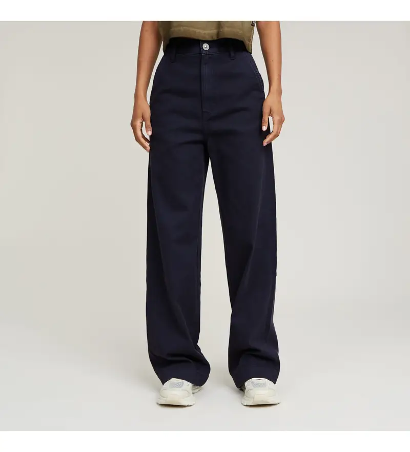 per donna D26432-E020-H193 Pantaloni chino larghi Deck 2 0 blu navy (25/32), Casual, Cotone