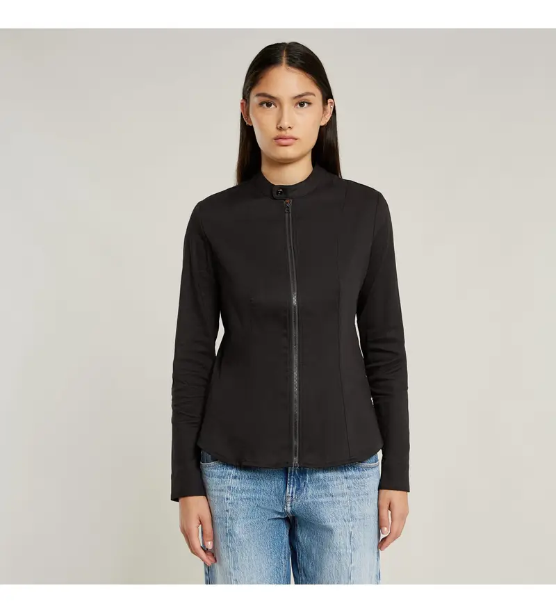 per donna D26501-E033-001 Camicia nera slim Lynn Lunar (S), Nero, Casual, Manica lunga, Lyocell