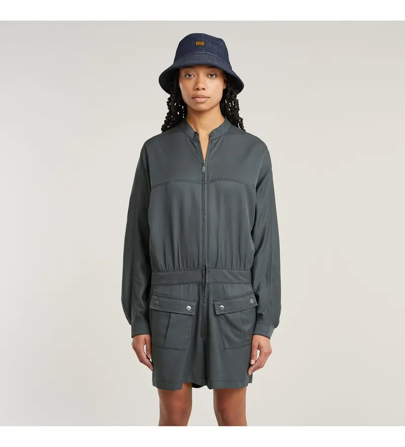 per donna D26543-D521-860 Mono Macro Balloon grigio (XS), Casual, Manica lunga, Lyocell