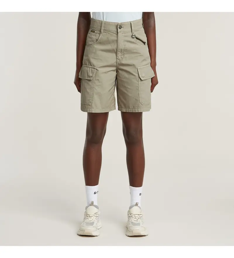 per donna D26546-D385-H037 Pantaloncini cargo da skater verdi (26), Casual, Verde, Cotone biologico, Sostenibile