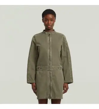 per donna D27009-E078-C982 Abito da motociclista marrone (XS), Casual, Manica lunga, Sostenibile, Cotone Riciclato