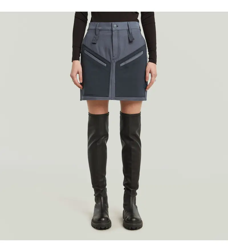 per donna D27038-D522-H392 Gonna blu navy Viktoria (27), Casual, Viscosa