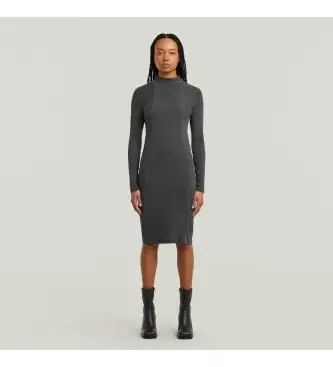 per donna D27164-E127-B564 Abito a coste slim nero lavato (XS), Casual, Cotone, Manica lunga